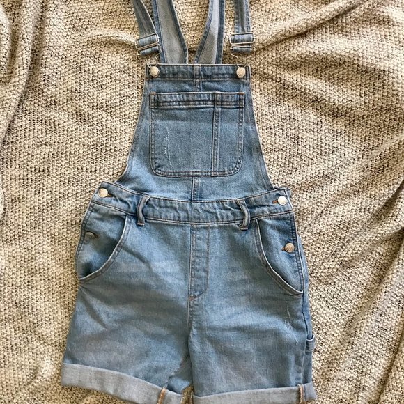 Denim Shorts Overalls - Picture 1 of 4